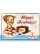 Nostalgic-Art Licensed Product Metal Card Happy Birthday 10 cm L x 14cm W