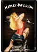 Nostalgic-Art Licensed Product Metal Card Harley Biker Babe 10 cm L x 14cm W
