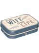 Nostalgic-Art Licensed Product Metal Mint Box Happy Wife Happy Life 4x6x2cm