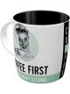 Nostalgic-Art Licensed Product Retro Look Mug Coffee First White 330ml