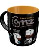 Nostalgic-Art Licensed Product Mug All Types of Coffee Black 330ml