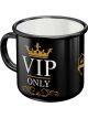 Nostalgic-Art Licensed Product Enamel Coated Mug VIP Only Black 360ml