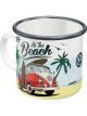 Nostalgic-Art Licensed Product Enamel Coated Mug VW Bulli - Beach White 360ml