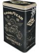 Nostalgic-Art Licensed Clip Top Tin Goodyear Motorcycle Black 7.5x11x17.5cm 1.3L