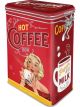 Nostalgic-Art Licensed Clip Top Tin Hot Coffee Now Red 7.5x11x17.5cm 1.3L