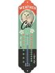 Nostalgic-Art Licensed Product Thermometer Weather Cat Green 2 x 6.5 x 28 cm