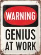 Nostalgic-Art Licensed Product Large Metal Sign Genius At Work 30cm W x 40cm L