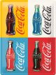 Nostalgic-Art Licensed Product Large Metal Sign Coke 4 Bottles Pop Art 30x40cm