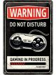 Nostalgic-Art Licensed Medium Metal Sign Gaming in Progress 20cmx30cm Black