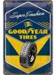 Nostalgic-Art Licensed Medium Metal Sign Goodyear Super Cushion 20x30cm Yellow