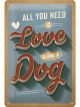 Nostalgic-Art Licensed Product Medium Metal Sign Love Dog 20x30cm L Light Blue