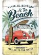 Nostalgic-Art Licensed Product Medium Metal Sign VW Bulli Beach 20cm W x 30cm L