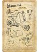 Nostalgic-Art Licensed Medium Metal Sign Vespa Parts Sketches 20cmx30cm Cream