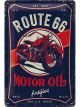 Nostalgic-Art Licensed Medium Metal Sign Route 66 Motor Oil 20x30cm Navy Blue