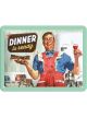 Nostalgic-Art Licensed Product Small Metal Sign Dinner Is Ready 15cm W x 20cm L