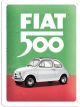 Nostalgic-Art Licensed Small Metal Sign Fiat 500 Italian Colours 15cmx20cm