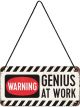 Nostalgic-Art Licensed Product Hanging Metal Sign Genius at work 20x10cm White