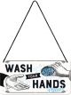 Nostalgic-Art Licensed Product Hanging Metal Sign Wash Your Hands 20x10cm White