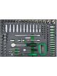 Toptul 133pcs 1/4In 1/2In Dr 6Pt Flank Socket Set Modular Insert