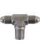 Aeroflow Tee With NPT On Side 1/8 Inch to -3AN Stainless Steel