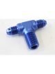 Aeroflow Tee With NPT On Side 1/4 Inch to -4AN Blue
