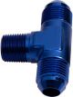 Aeroflow Tee With NPT On Side 1/4 Inch to -6AN Blue