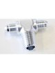 Aeroflow Tee With NPT On Side 3/8 Inch to -6AN Silver