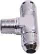 Aeroflow Tee With NPT On Side 1/2 Inch to -10AN Silver