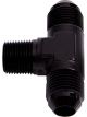Aeroflow Tee With NPT On Side 3/4 Inch to -12AN Black