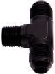 Aeroflow Tee With NPT On Side 1-1/4 Inch to -20AN Black