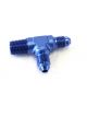 Aeroflow Tee With NPT On Run 1/4 Inch to -4AN Blue