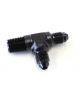 Aeroflow Tee With NPT On Run 1/4 Inch to -4AN Black