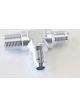 Aeroflow Tee With NPT On Run 3/8 Inch to -6AN Silver