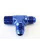 Aeroflow Tee With NPT On Run 1/2 Inch to -8AN Blue