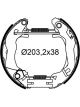 Valeo Brake Shoe Set 38mm Wheel Brake Cylinder Pre-Assembled 203mm