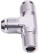 Aeroflow Tee With NPT On Run 1/2 Inch to -10AN Silver