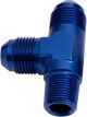 Aeroflow Tee With NPT On Run 3/4 Inch to -12AN Blue