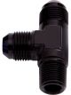 Aeroflow Tee With NPT On Run 1 Inch to -16AN Black