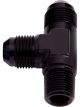 Aeroflow Tee With NPT On Run 1-1/4 Inch to -20AN Black