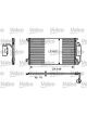 Valeo Condenser R134a with Dryer Front 619mm Width 417mm Length 16mm Depth
