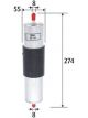 Valeo Fuel Filter Thread Open 8 - Exit 8 OD 55mm, Height 274mm In-Line