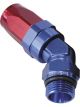 Aeroflow ORB Taper Swivel 45Â° Hose End -10 ORB to -12AN Blue/Red