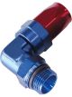 Aeroflow ORB Taper Swivel 90 Degree Hose End -4AN to -6AN Blue/Red