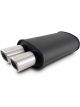 Vibrant Streetpower Oval Muffler with Dual Tips Inlet ID 2.50 Center of End Cap