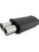 Vibrant Streetpower Oval Muffler with Dual Tips Inlet ID 2.50 Center of End Cap
