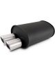Vibrant Streetpower Oval Muffler with Dual Tips Inlet ID 2.50 Offset Bottom