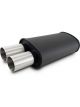 Vibrant Streetpower Oval Muffler with Dual Tips Inlet ID 3.00 Center of End Cap