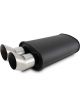 Vibrant Streetpower Oval Muffler with Dual Tips Inlet ID 3.00 Center of End Cap