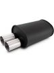 Vibrant Streetpower Oval Muffler with Dual Tips Inlet ID 3.00 Offset Bottom