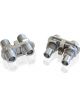 Aeroflow Billet 2 Port Air Con Bulkhead Polished 2 x -10